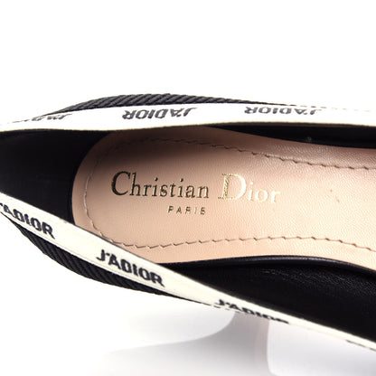 Christian Dior Technical Canvas Ribbon Embroidered J'Adior 65mm Pumps 36.5 Black 8 of 11