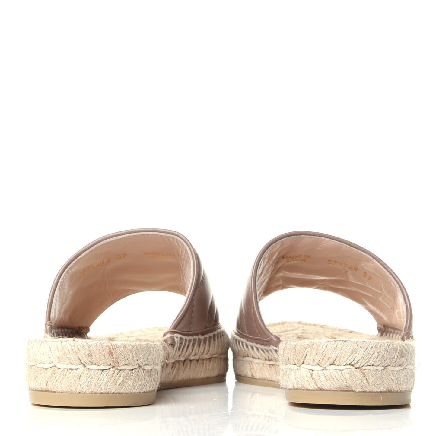 Nappa Matelasse GG Marmont Espadrille Slide Sandals 37 Porcelain Rose