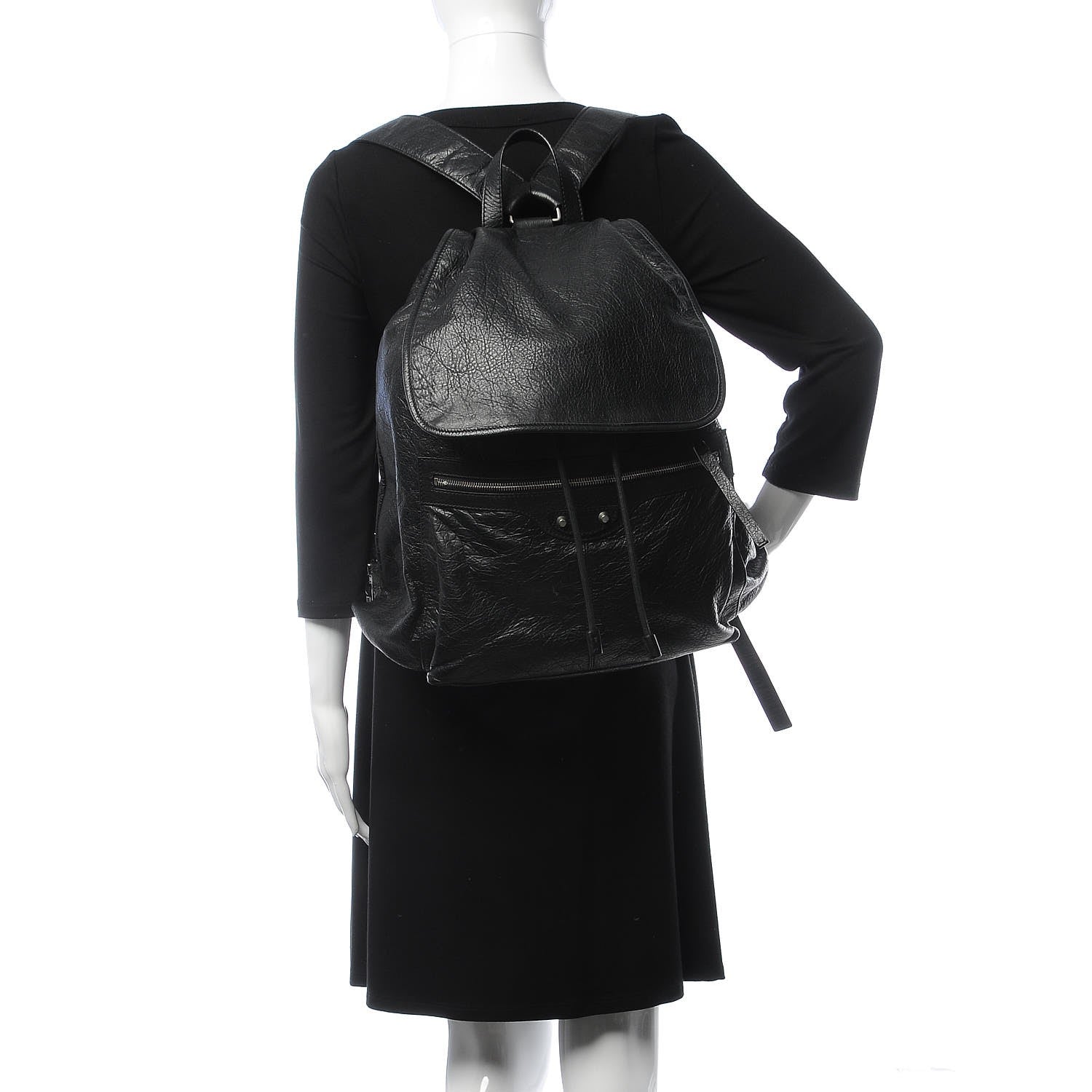 Balenciaga Agneau Classic Hardware S Traveler Backpack Black 2 of 7