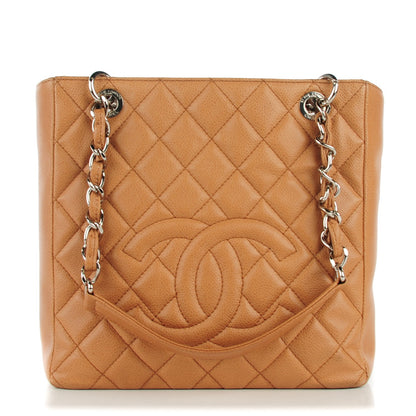 Chanel Caviar Quilted Petit Shopping Tote PST Beige 1 of 7