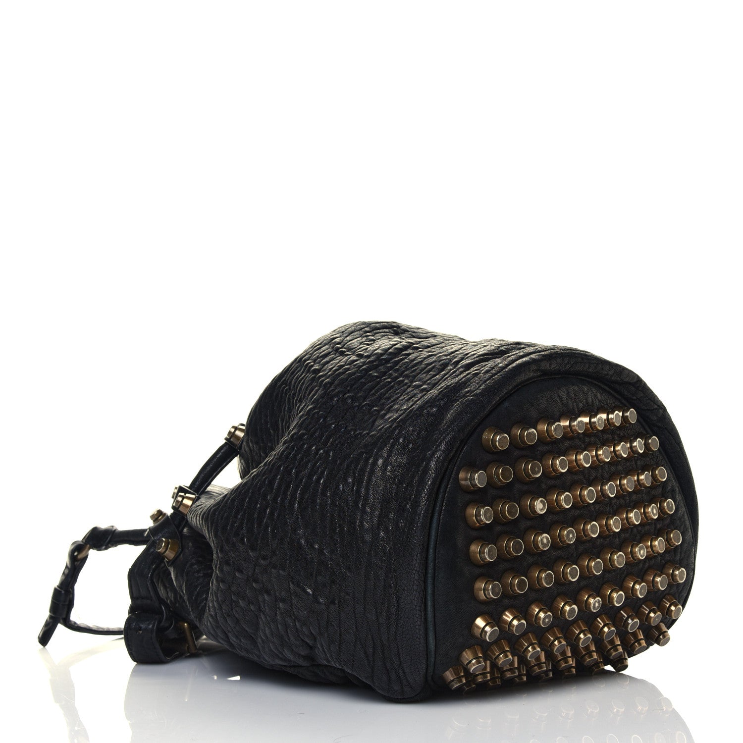 Alexander Wang Pebbled Lambskin Diego Bucket Bag Black Antique Brass Hardware 3 of 4