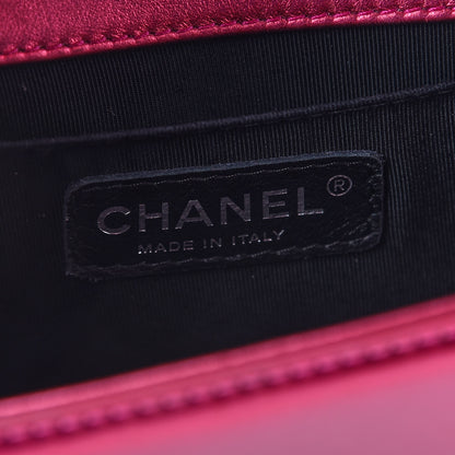 Chanel Metallic Patent Calfskin Quilted Small Boy Flap Pink 6 of 10