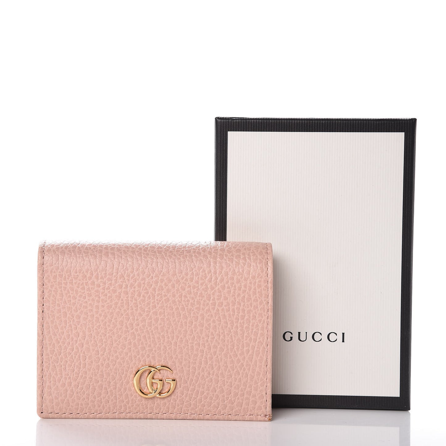 Dollar Calfskin GG Marmont Card Case Perfect Pink