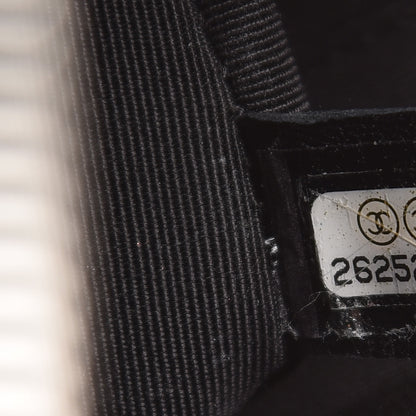 Chanel Distressed Patent Chevron Quilted Double Camera Bag With Flap Black Yellow 7 of 10