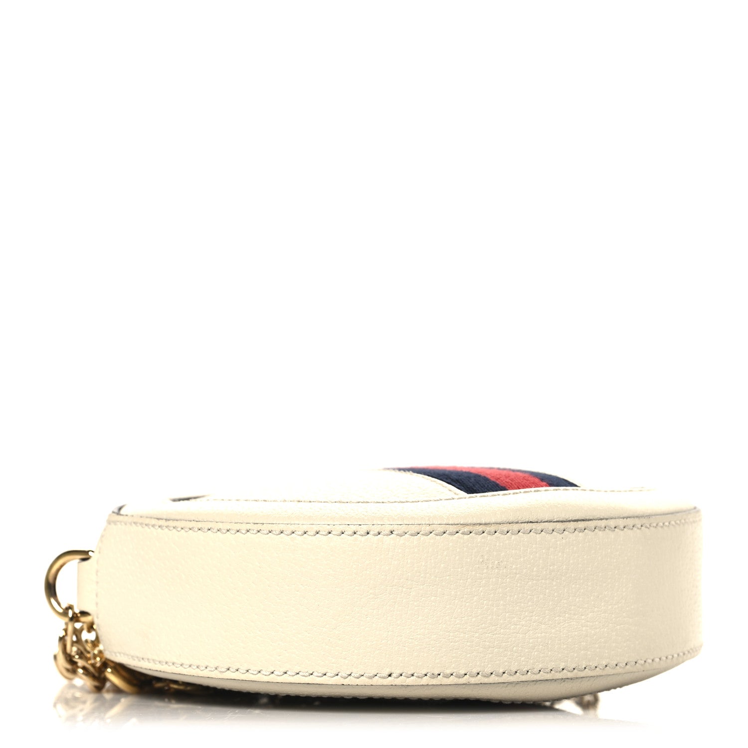 Gucci Textured Calfskin Web Mini Ophidia Round Shoulder Bag Mystic White 4 of 10