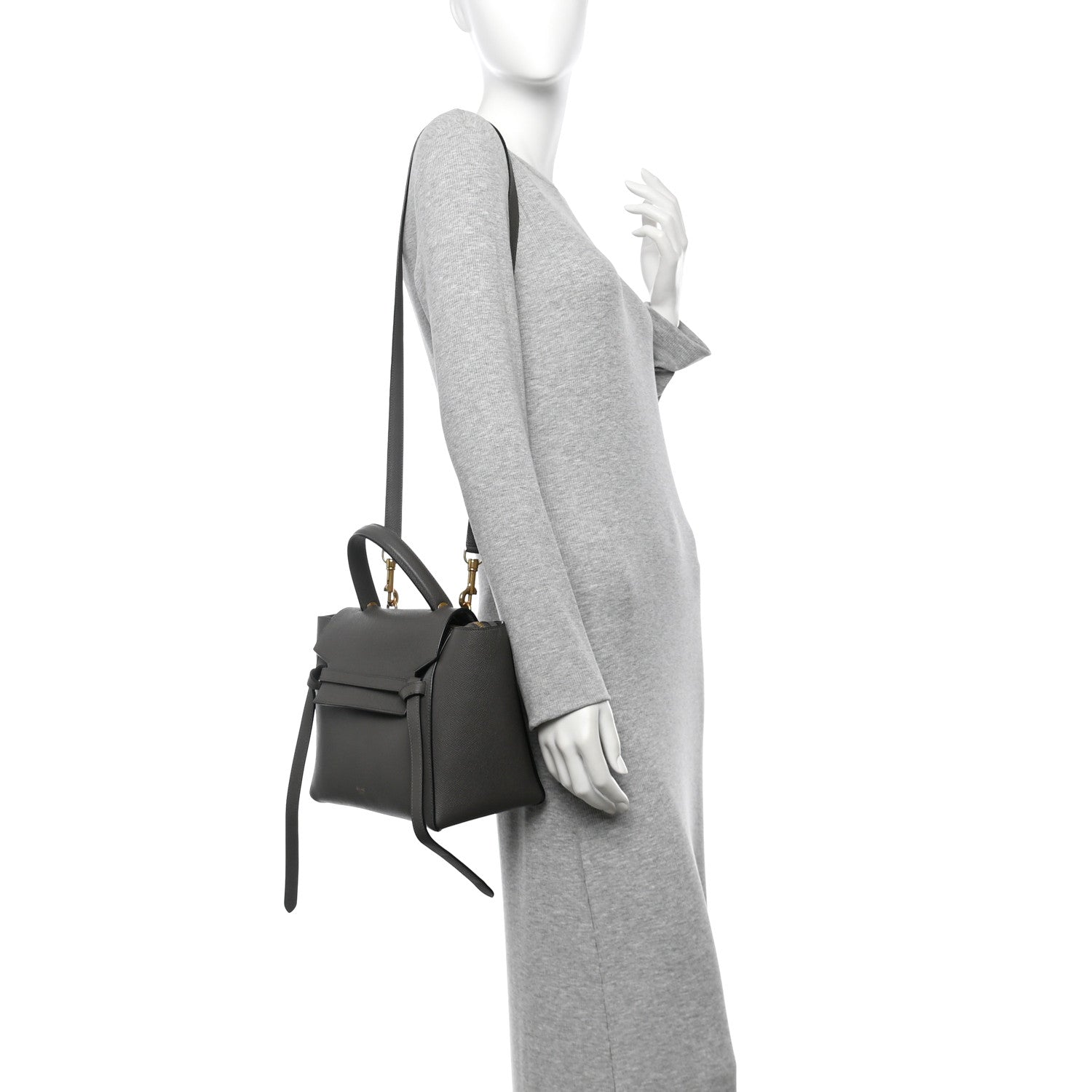Celine Baby Grained Calfskin Micro Belt Bag Grey 2 of 12