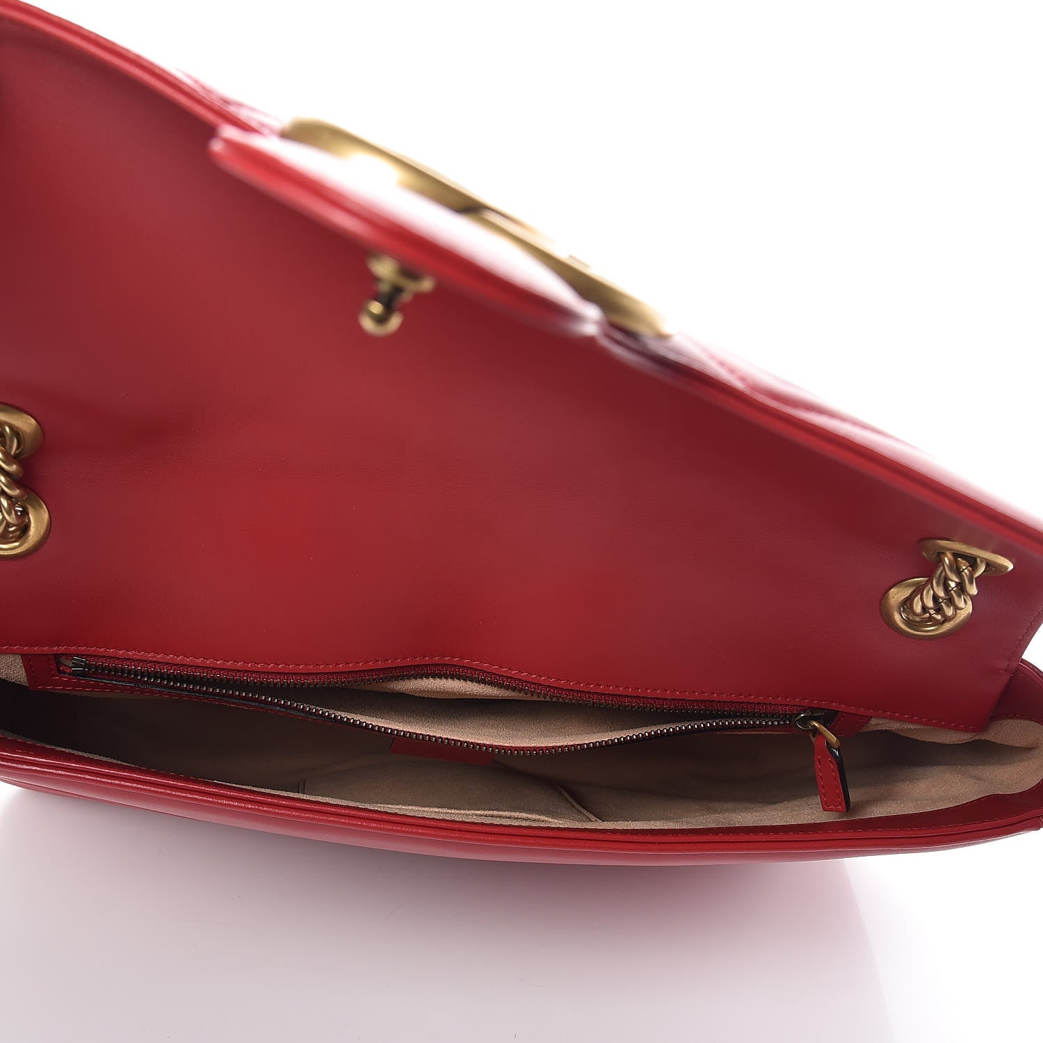 Gucci Calfskin Matelasse Large GG Marmont Shoulder Bag Hibiscus Red 5 of 9