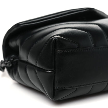 Saint Laurent Calfskin Y Quilted Monogram Monochrome Toy Loulou Crossbody Bag Black 9 of 11