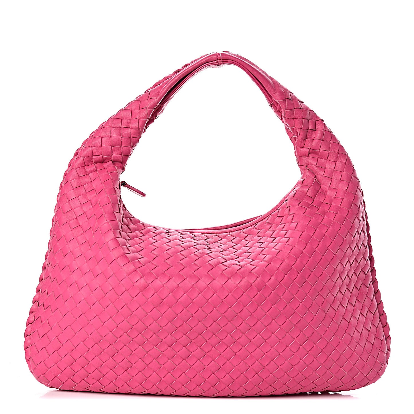 Nappa Intrecciato Medium Veneta Hobo Rosa Shock