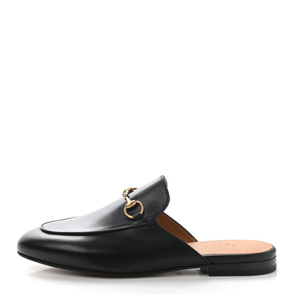 Gucci Calfskin Womens Princetown Slippers 37.5 Black 1 of 8