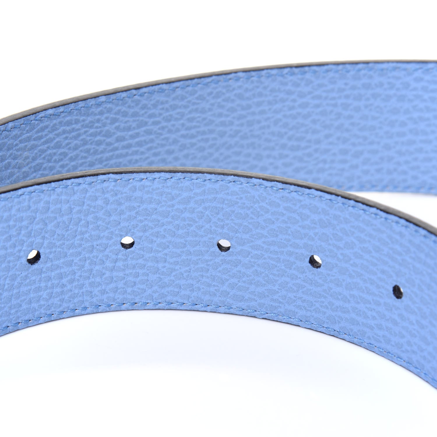 Gucci Dollar Calfskin 1973 Reversible Belt 75 30 Black Mineral Blue 4 of 6