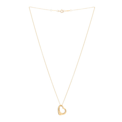 Tiffany 18K Yellow Gold 16mm Elsa Peretti Open Heart Pendant Necklace 2 of 3