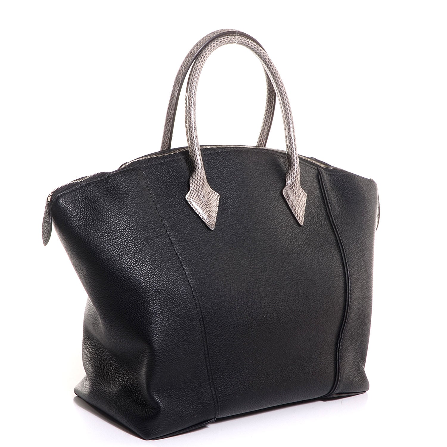 Louis Vuitton Veau Cachemire Watersnake Soft Lockit MM Black 3 of 10