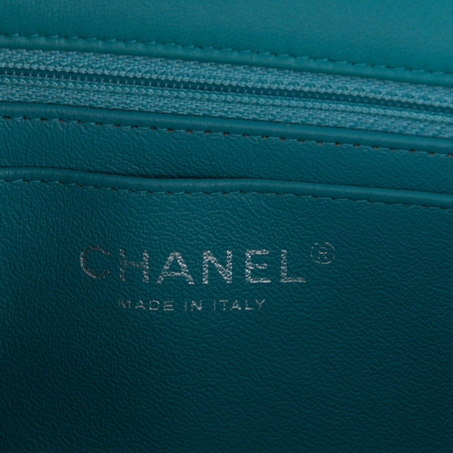 Chanel Lambskin Quilted Mini Rectangular Flap Turquoise 6 of 7