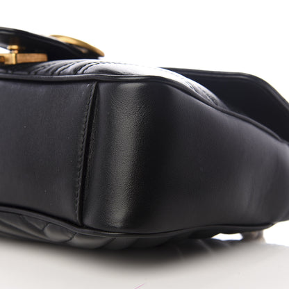 Gucci Calfskin Matelasse Small GG Marmont Shoulder Bag Black 6 of 8