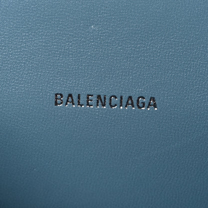 Balenciaga Shiny Calfskin Crocodile Embossed Hourglass Top Handle Bag XS Blue Grey 6 of 11