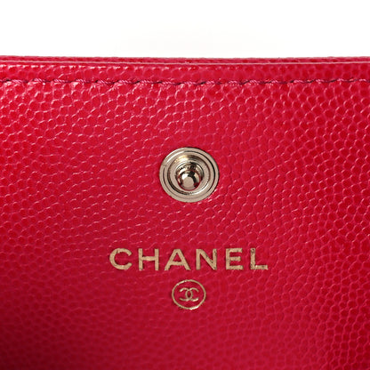 Chanel Caviar Camellia Embossed Flap Wallet Fuschia 6 of 10