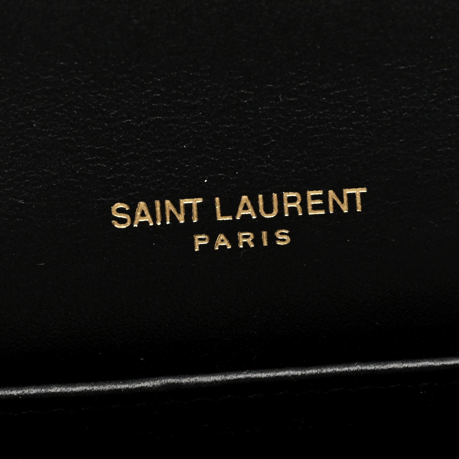 Saint Laurent Calfskin Crocodile Embossed Monogram Uptown Chain Wallet Black 8 of 10