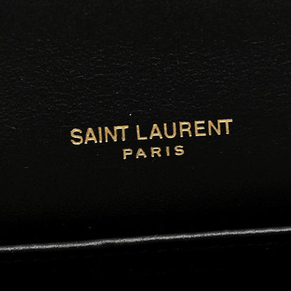 Saint Laurent Calfskin Crocodile Embossed Monogram Uptown Chain Wallet Black 8 of 10