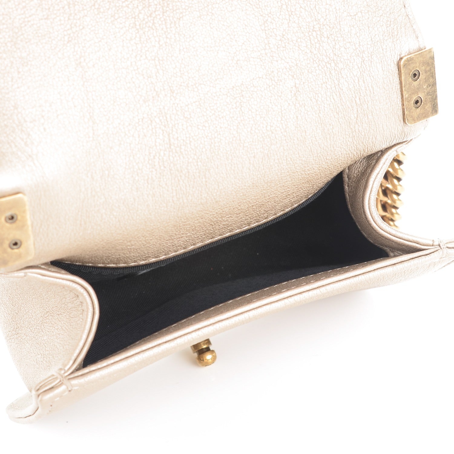 Chanel Metallic Lambskin Mini Scaled Boy Flap Gold 5 of 7