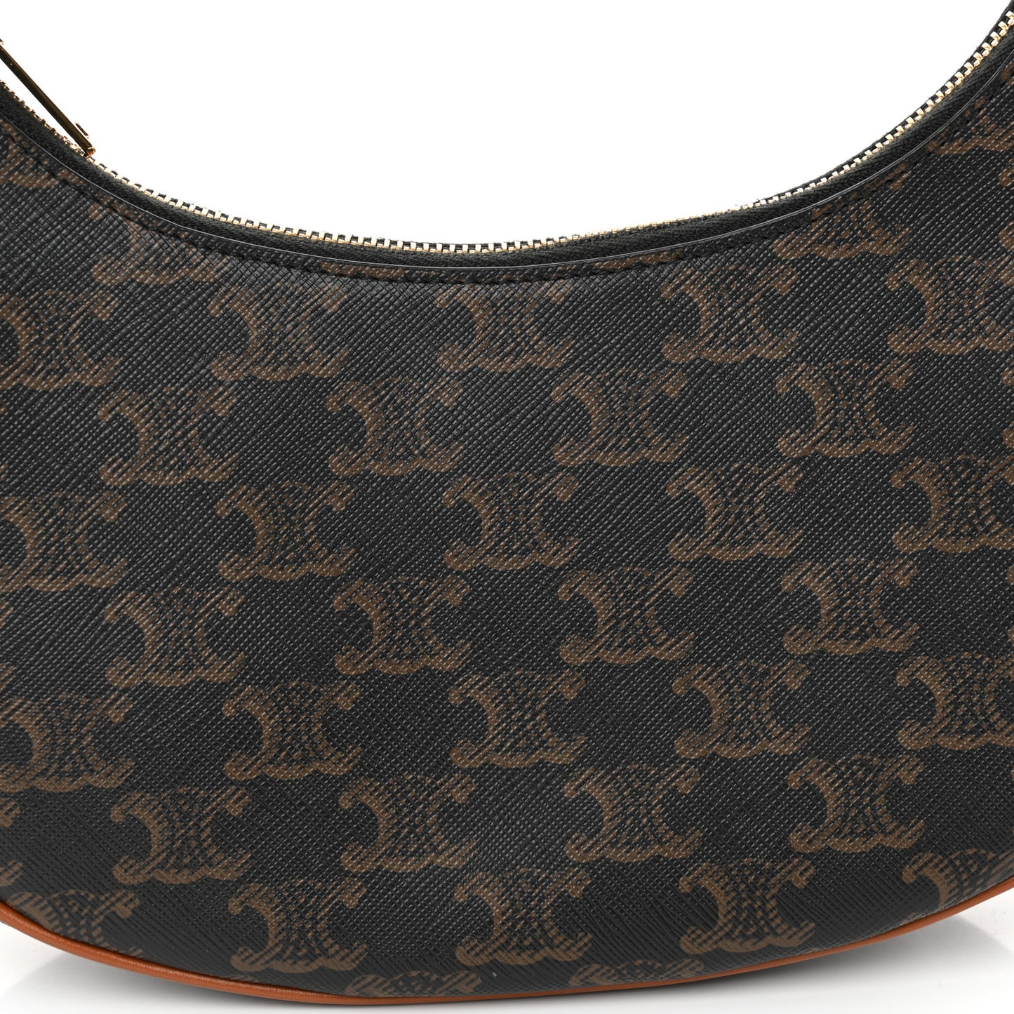 Triomphe Canvas Calfskin Ava Shoulder Bag Tan