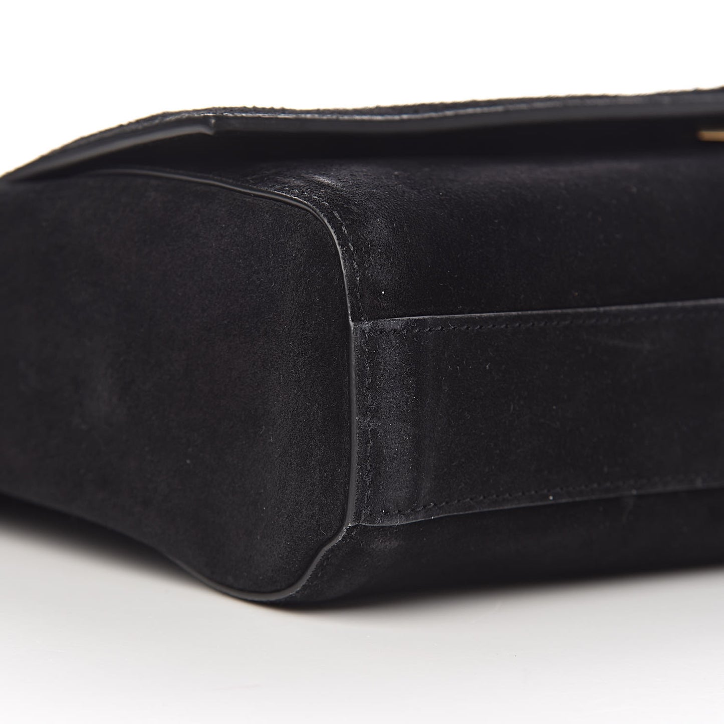 Smooth Calfskin Suede Medium Reversible Monogram Kate Satchel Black