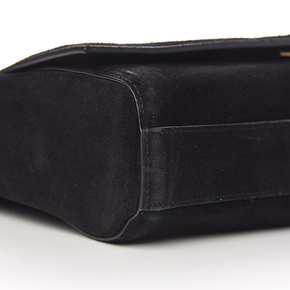 Saint Laurent Smooth Calfskin Suede Medium Reversible Monogram Kate Satchel Black 10 of 11