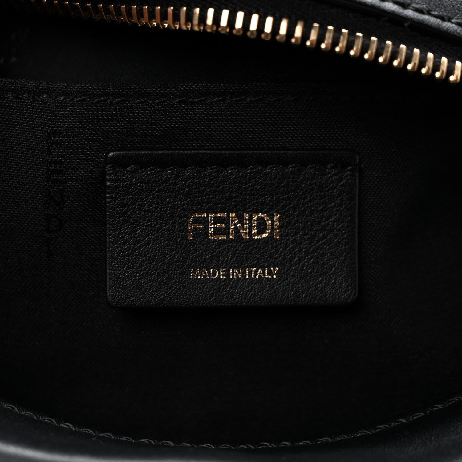 Fendi Glazed Fabric Vitello Century FF 1974 Stamp Patch Camera Case Mogano Panna Black 6 of 10