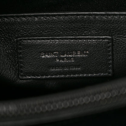 Saint Laurent Calfskin Y Quilted Monogram Monochrome Small Loulou Chain Satchel Black 6 of 11