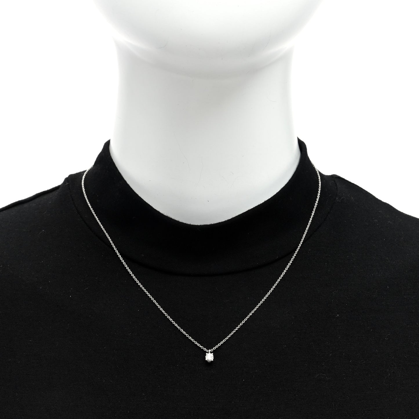 Platinum Diamond .17ct Solitaire Pendant Necklace