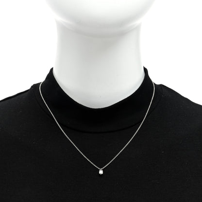 Tiffany Platinum Diamond .17ct Solitaire Pendant Necklace 2 of 4