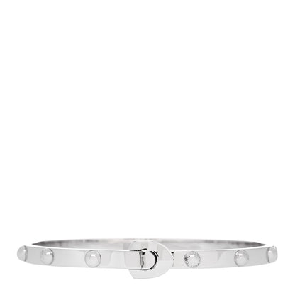 Louis Vuitton 18K White Gold Clous Studded Bangle Bracelet 20 1 of 5