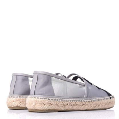 Chanel Mesh Grosgrain CC Espadrilles 37 Grey 4 of 9