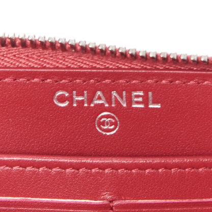 Chanel Caviar Quilted Large Gusset Zip Around Wallet Red 10 of 18