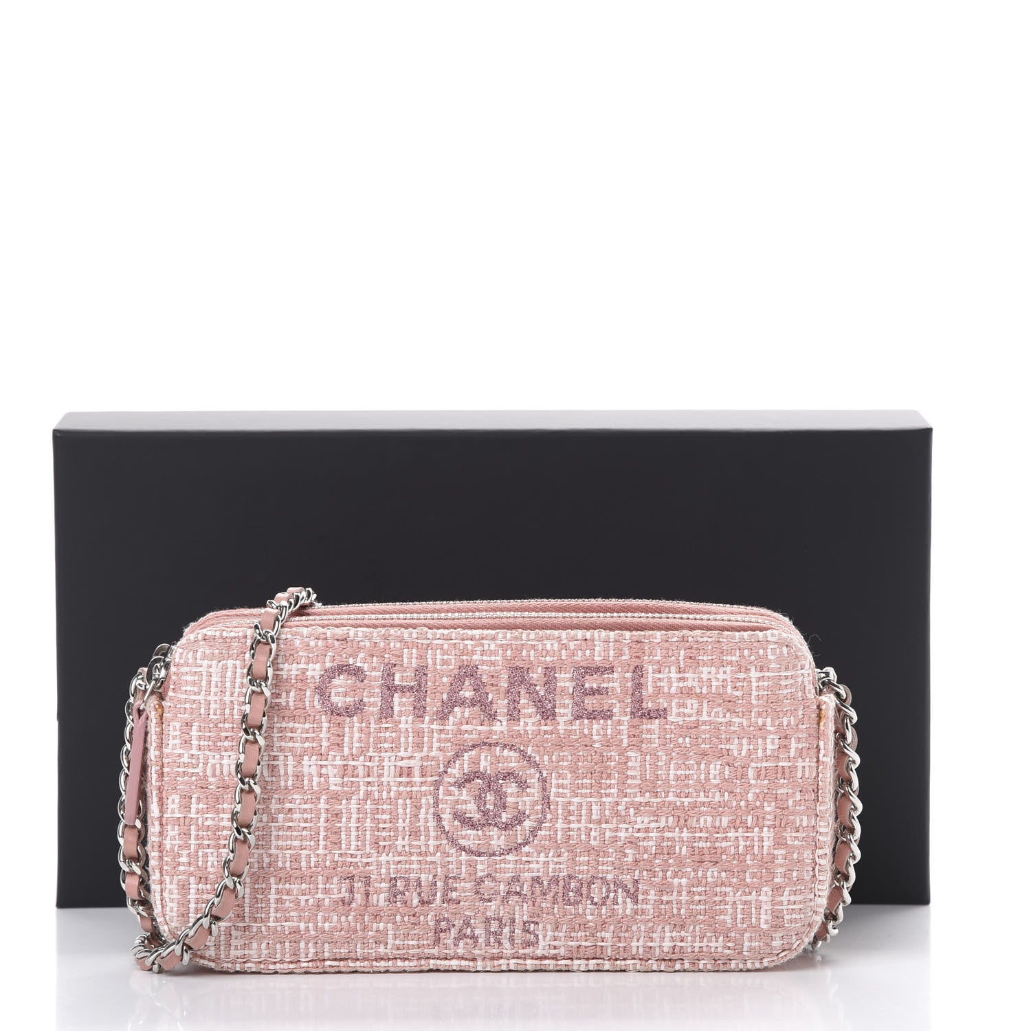 Chanel Canvas Small Deauville Clutch With Chain Pink 13 of 13