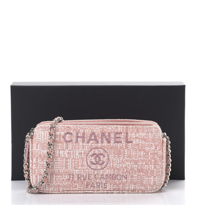 Chanel Canvas Small Deauville Clutch With Chain Pink 13 of 13