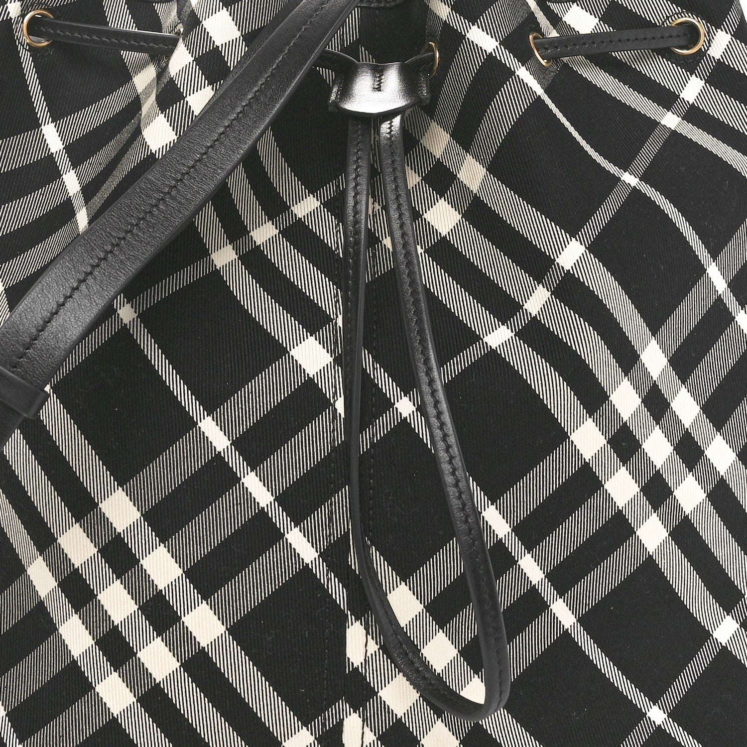 Burberry Check Medium Bucket Bag Black Calico 7 of 9