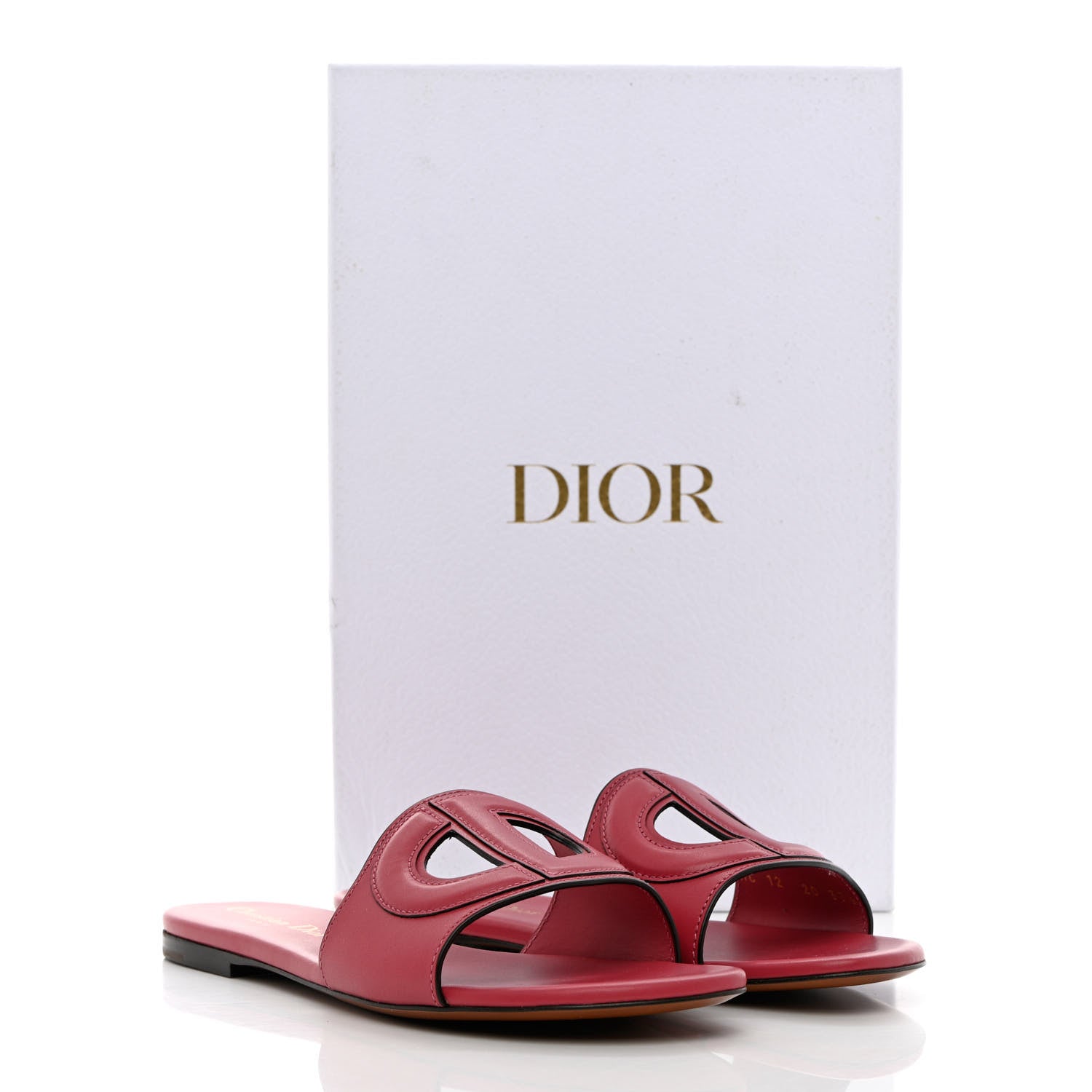 Christian Dior Calfskin D-Club Mule Sandal 37.5 Strawberry 9 of 9