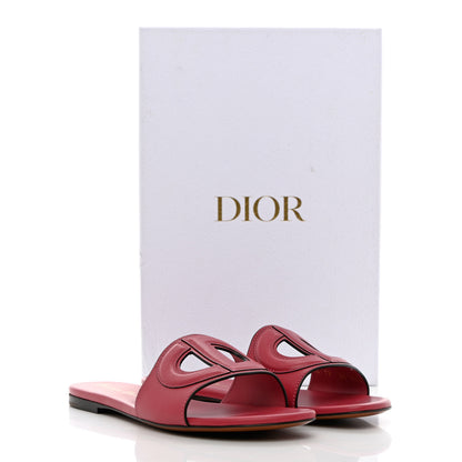 Christian Dior Calfskin D-Club Mule Sandal 37.5 Strawberry 9 of 9