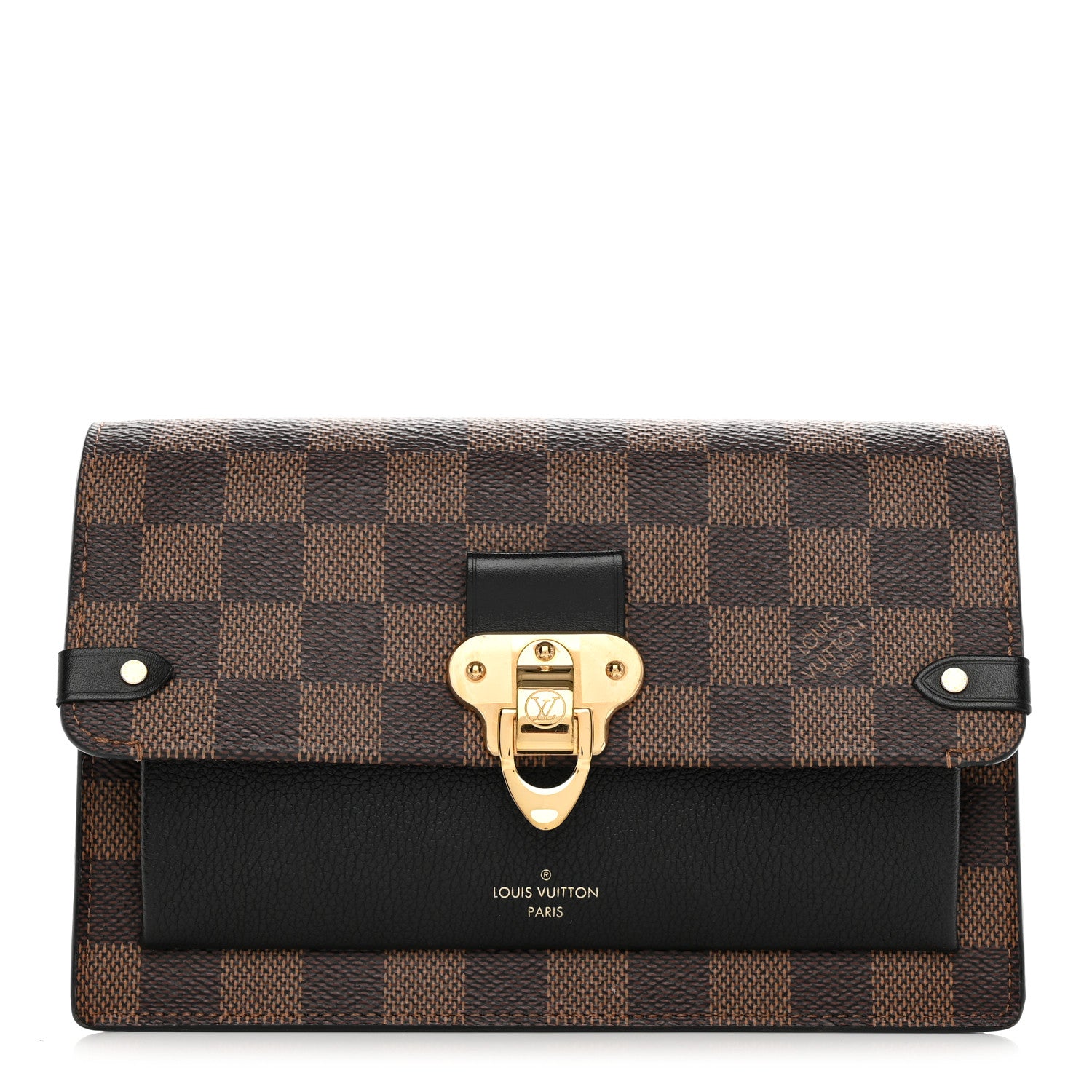 Louis Vuitton Damier Ebene Vavin Chain Wallet Black 1 of 12