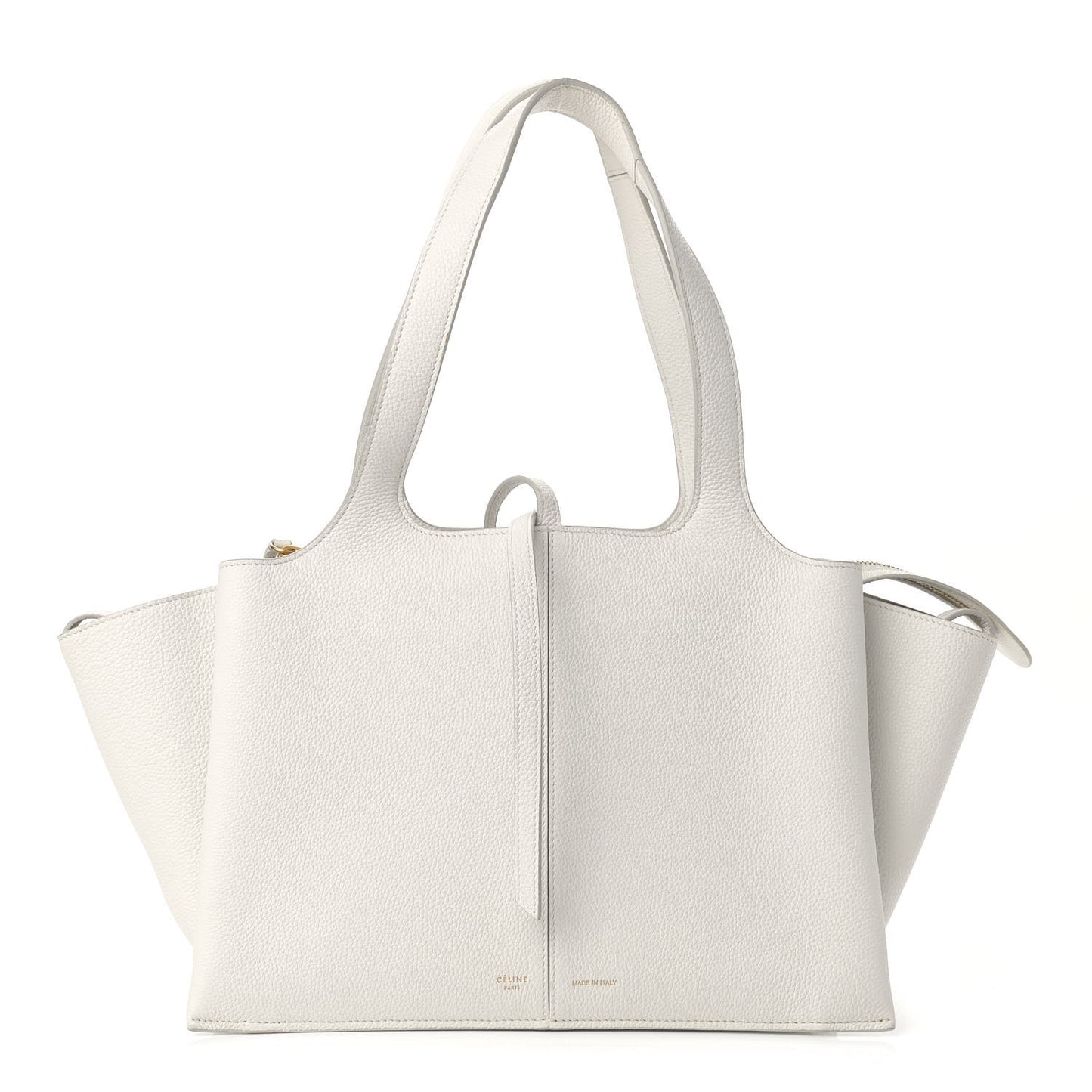 Baby Grained Calfskin Small Tri-Fold Bag White