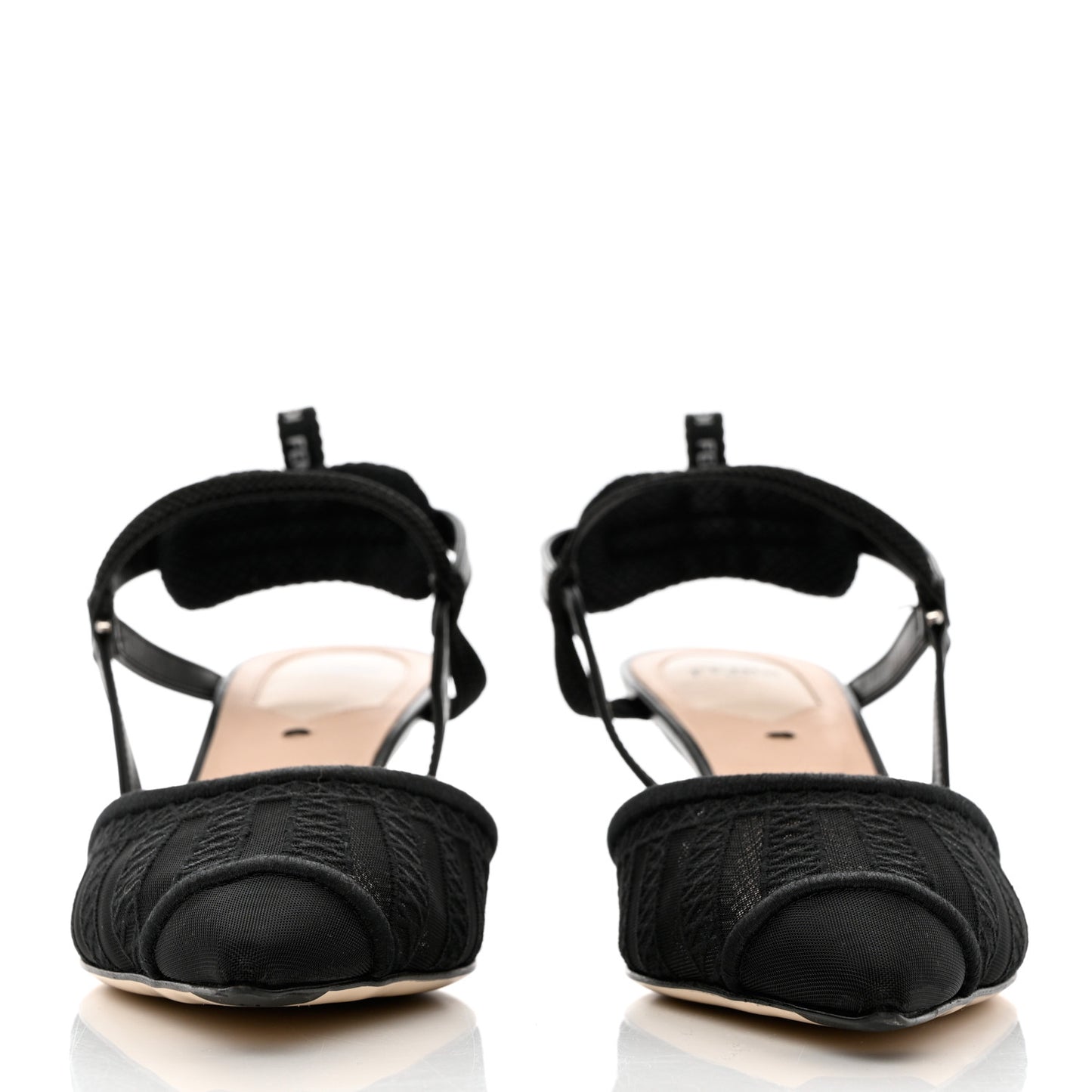 Mesh Vitello Ajour Embroidered Colibri Lite 55mm Slingback Pumps 39 Black