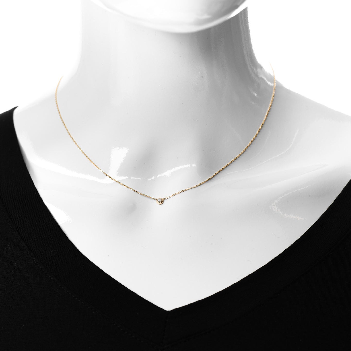18K Yellow Gold Diamond XS D'Amour Pendant Necklace