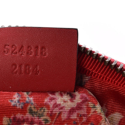 Gucci Patent Rubber Game Patch Logo Wrist Bag Hibiscus Red 7 of 8
