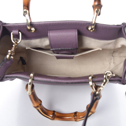 Gucci Calfskin Mini Bamboo Shopper Tote Purple 5 of 11