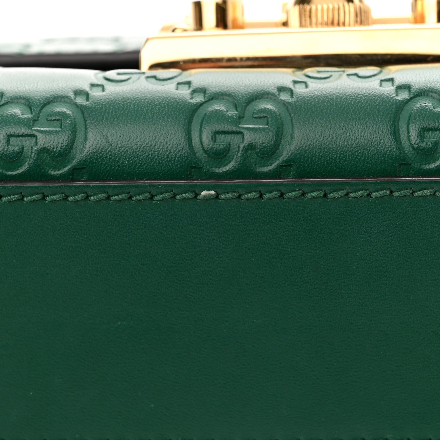 Guccissima Small Padlock Shoulder Bag Emerald