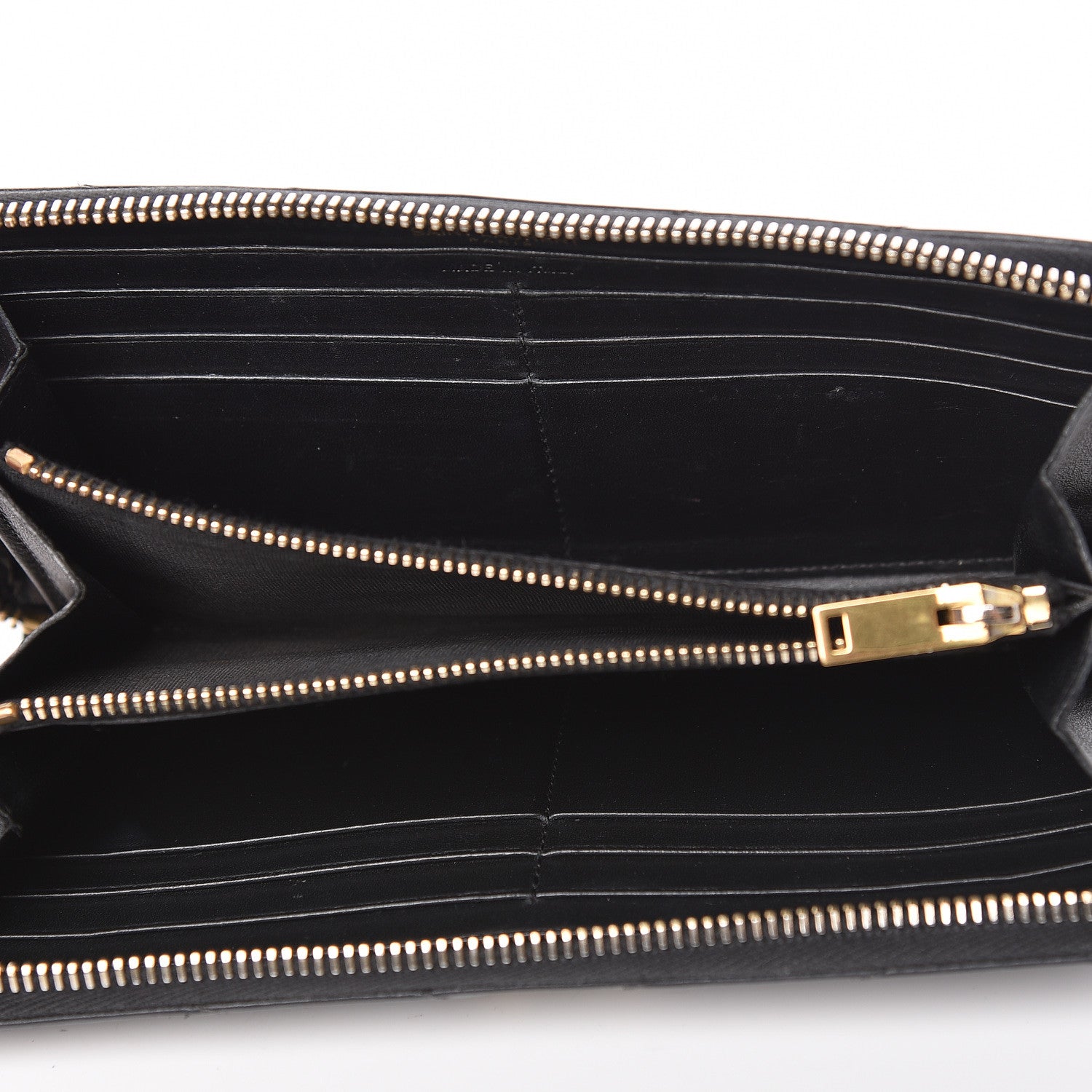 Saint Laurent Calfskin Matelasse Chevron Monogram Zip Around Wallet Dark Navy Blue 5 of 8
