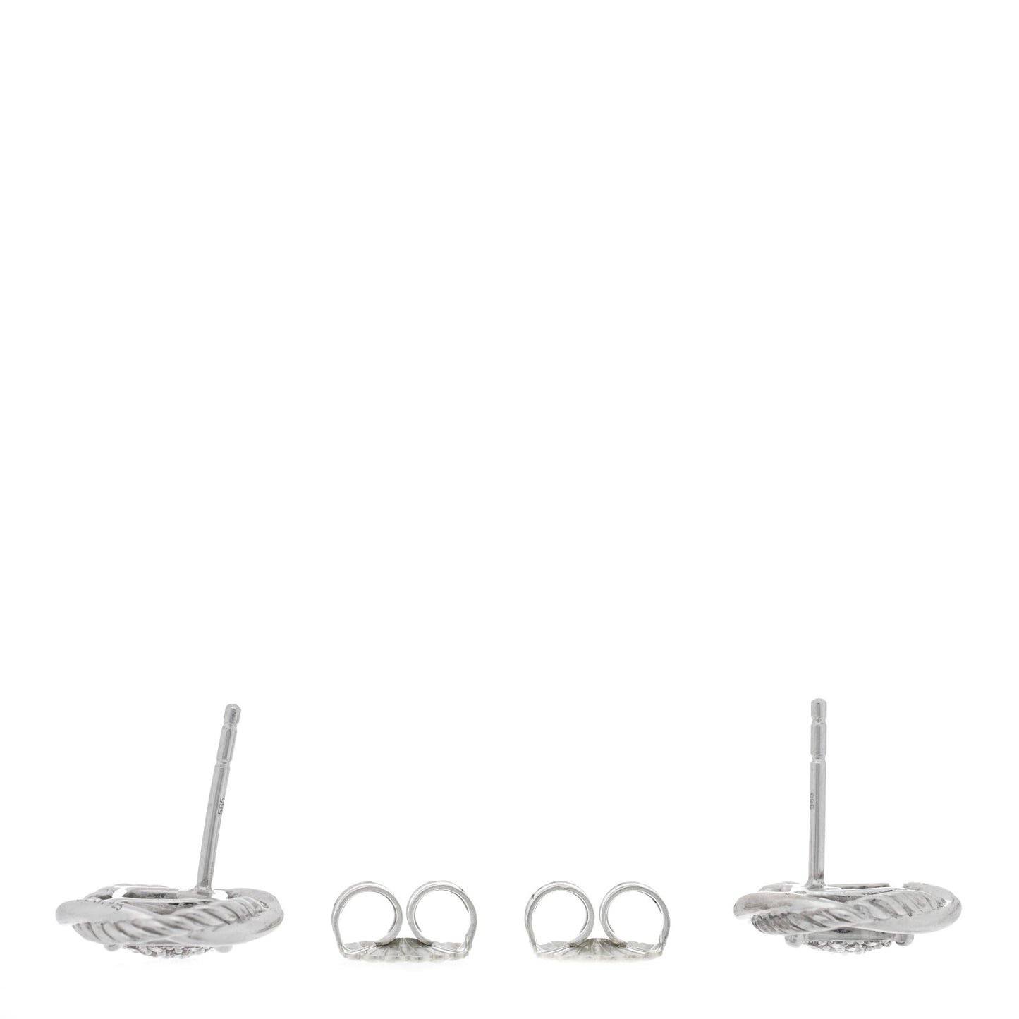 Sterling Silver Diamond 13mm Infinity Earrings
