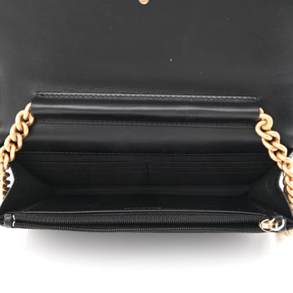 Chanel Caviar Quilted Boy Wallet On Chain WOC Black 5 of 13