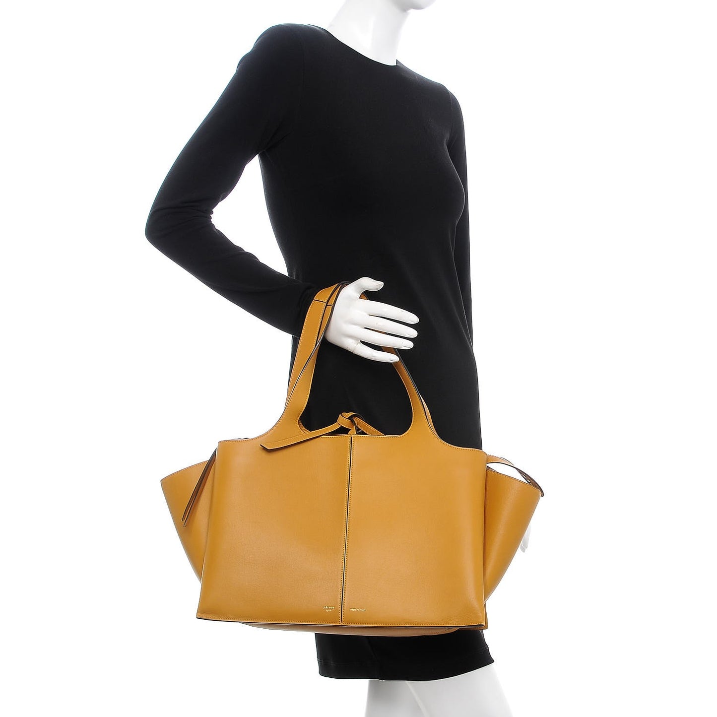 Natural Calfskin Medium Tri-Fold Bag Daffodil